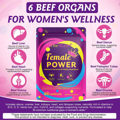 Beef Organ Supplement for Women | Grass-Fed Bovine Organ Complex