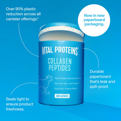 Vital Proteins Collagen Peptides Unflavored 20oz - Grass-Fed, Zero Sugar, Supports Hair, Skin, Nails, Joints