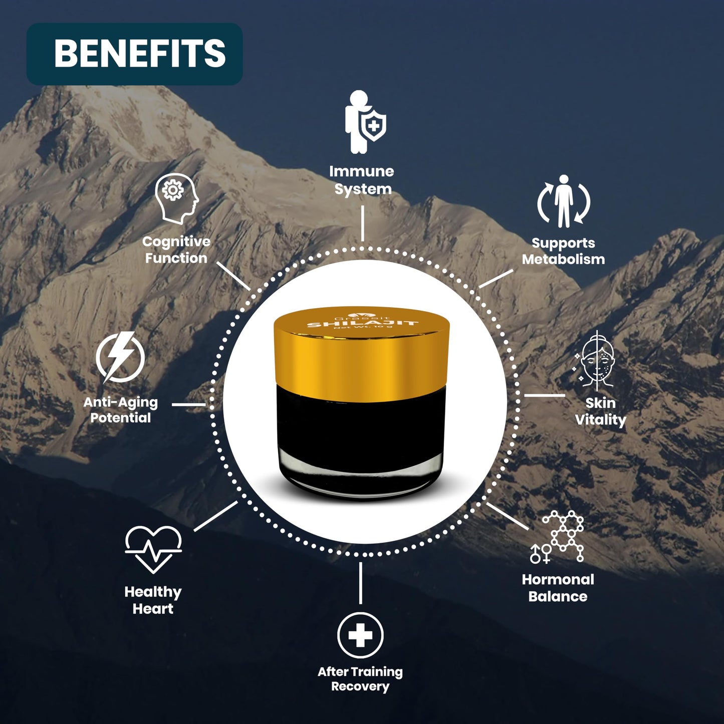 Grassit Shilajit Resin 10G - 85+ Minerals & Fulvic Acid for Energy, Focus & Immunity