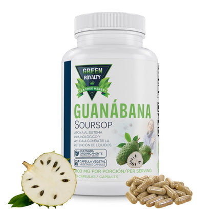 Graviola Guanabana (Soursop) Capsules – 1100mg Per Serving, 90 Vegan Capsules – Organically Grown Guanábana – No Preservatives, Gluten-Free, Made in USA | Immune Support and antioxidant Defense