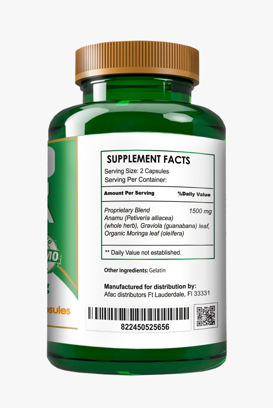 Graviola Soursop Green Superfood for Antioxidant Support (120 Capsules Pack of 2)
