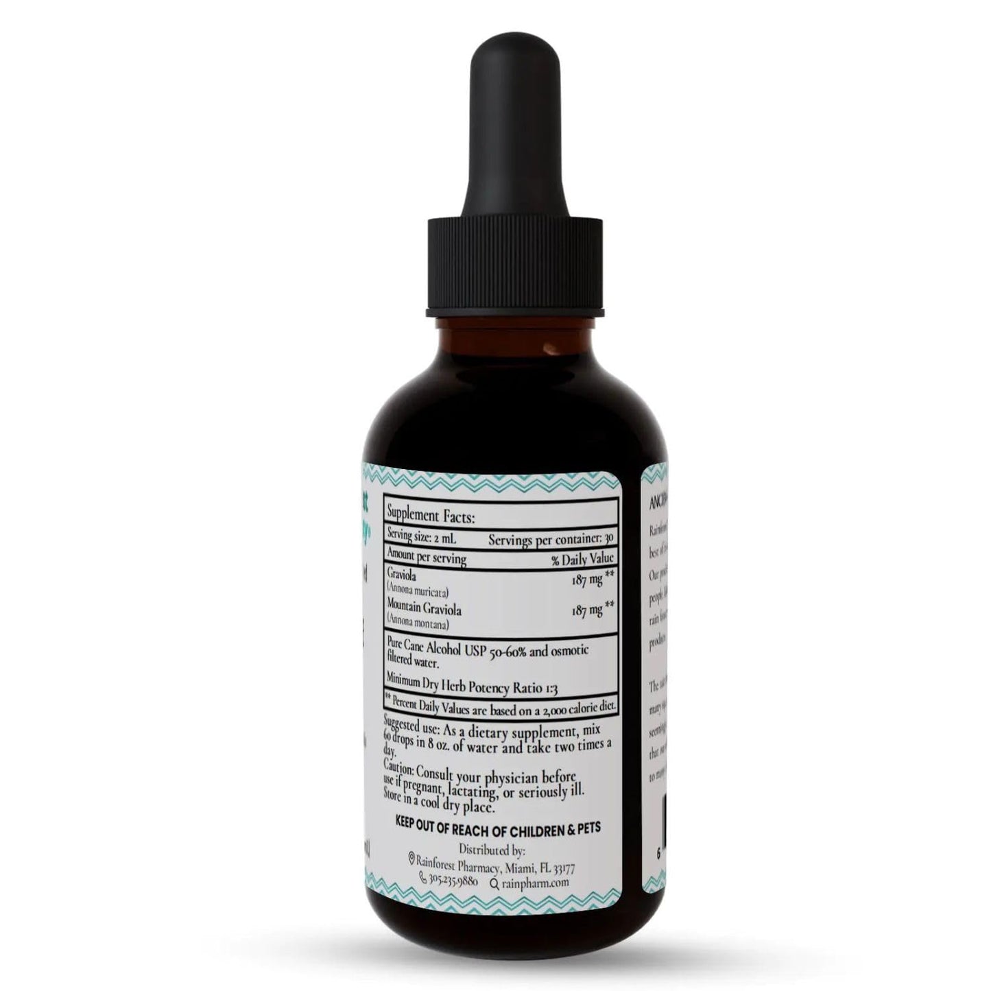Rainforest Pharmacy Graviola Max Liquid Extract 2oz – Soursop Leaves & Stem + Mountain Graviola for Wellness & Cellular Health