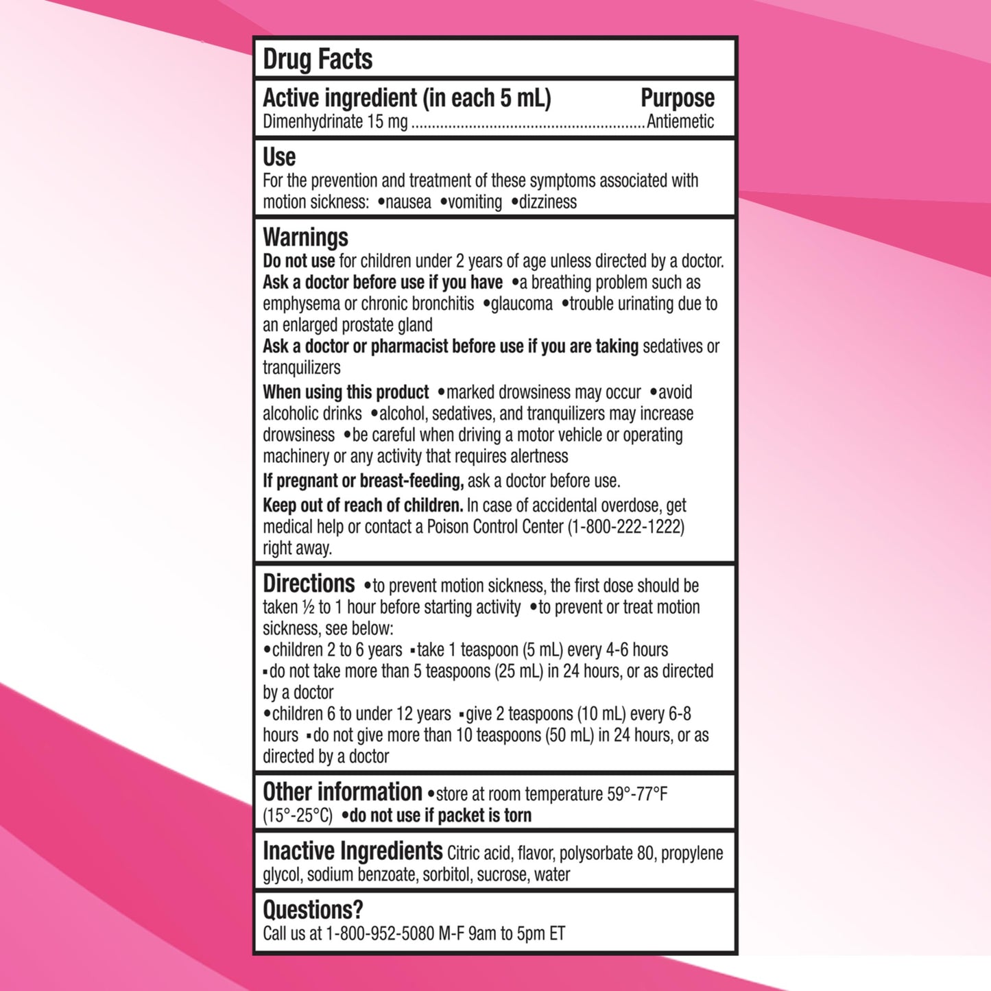 Gravol Kids Liquid – Motion Sickness Relief for Children, 2.5 fl oz (75 ml)