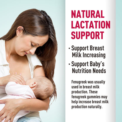 GREABBY Fenugreek Gummies 1000mg – Lactation Support, Non-GMO