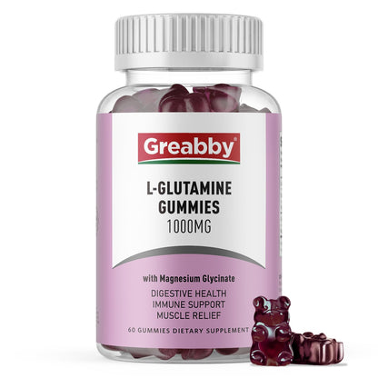 GREABBY L Glutamine 1000mg Gummies – Immune Support & Muscle Relief (60 Count)