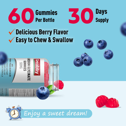 Greabby Magnesium Glycinate Gummies 500mg – Sleep Support for Adults (60 Gummies)