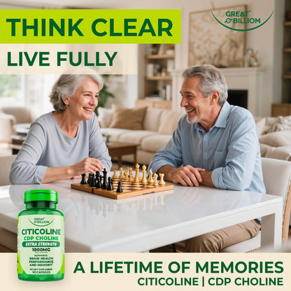 Great Billiom CDP Choline 1000mg - Nootropic Brain Support for Memory & Focus