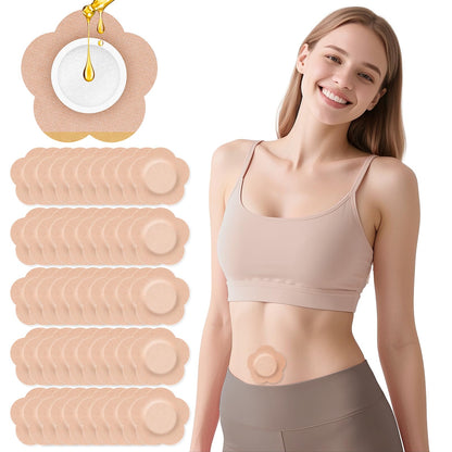 GREBIKE 54PCS Castor Oil Patches – Belly Button Pack, Disposable, Breathable