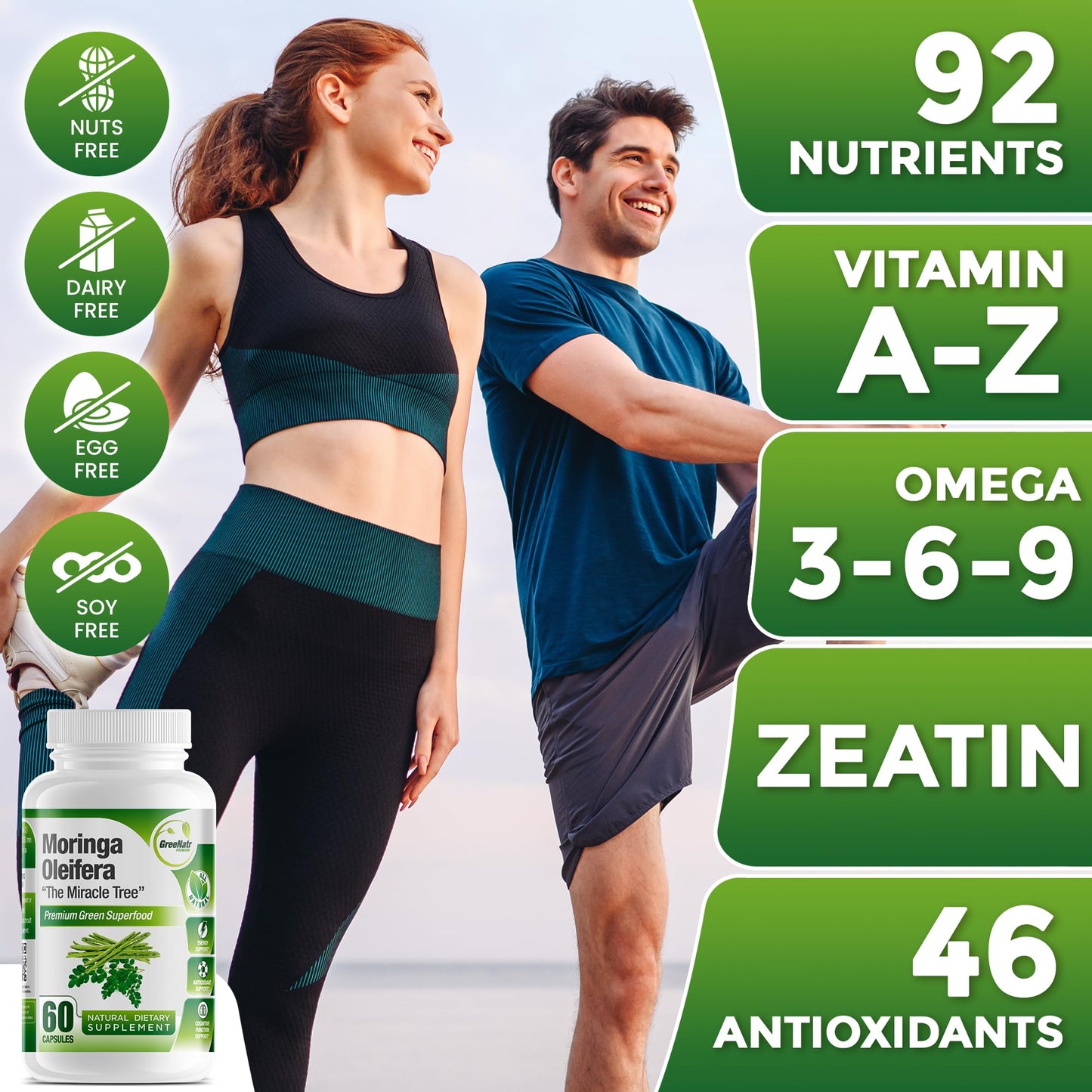 GreeNatr Ginkgo Biloba & Panax Ginseng Moringa Bundle – Immune & Energy