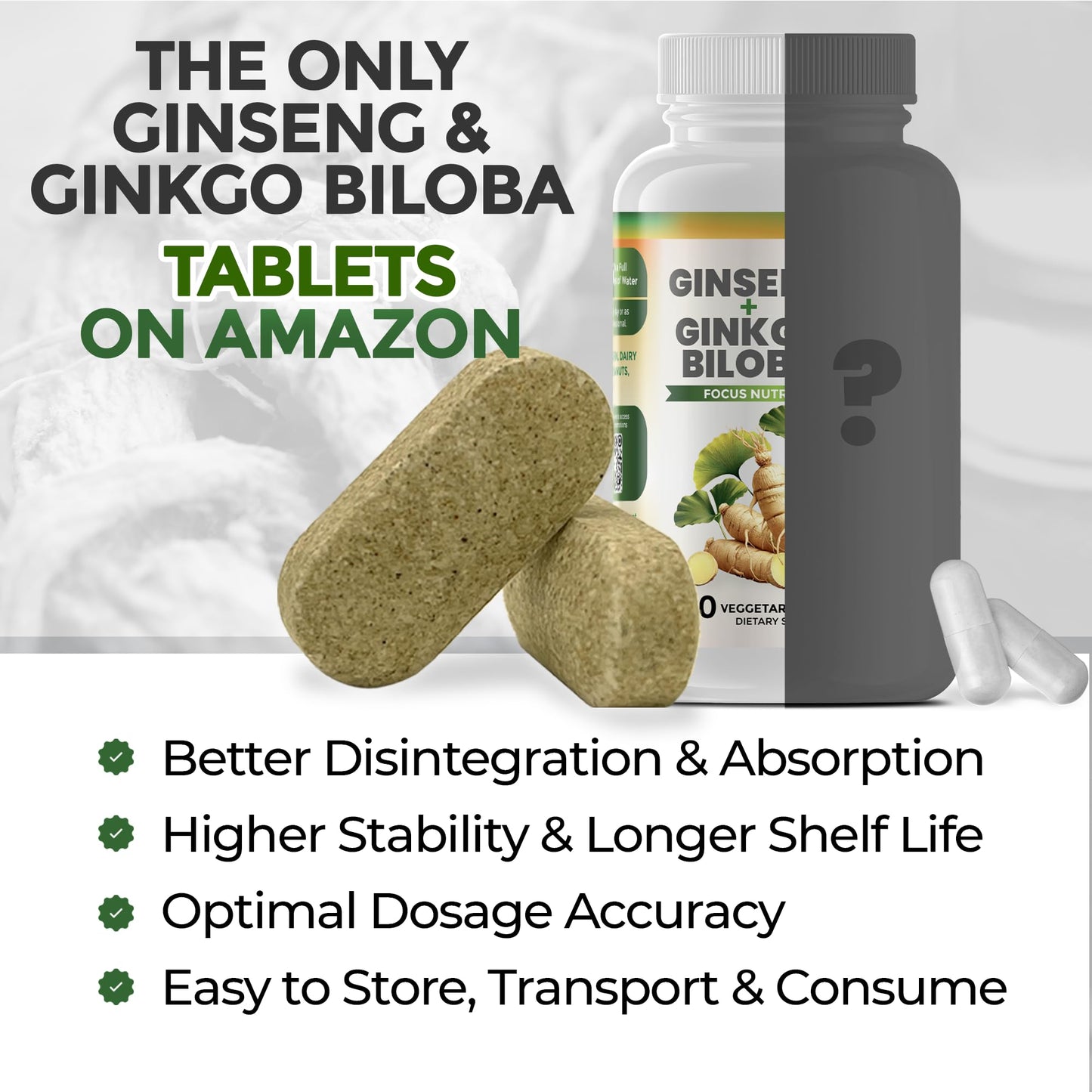 GreeNatr Ginkgo Biloba & Panax Ginseng – 120 Tablets | Brain Health