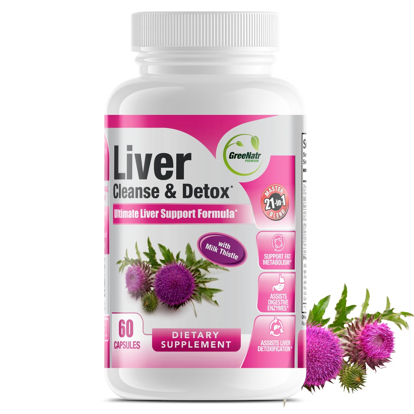 GreeNatr Liver Cleanse Detox & Repair | Milk Thistle & Berberine