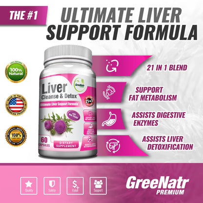 GreeNatr Liver Cleanse Detox & Repair | Milk Thistle & Berberine