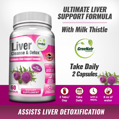 GreeNatr Liver Cleanse Detox & Repair | Milk Thistle & Berberine