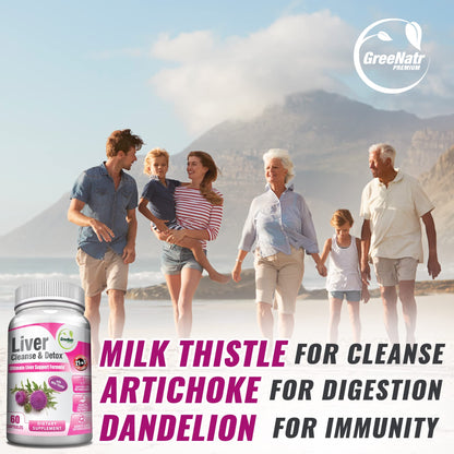 GreeNatr Liver Cleanse Detox & Repair | Milk Thistle & Berberine