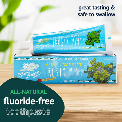Green Beaver Toothpaste Frosty Mint 2.5 oz - Natural Toothpaste for Fresh Breath