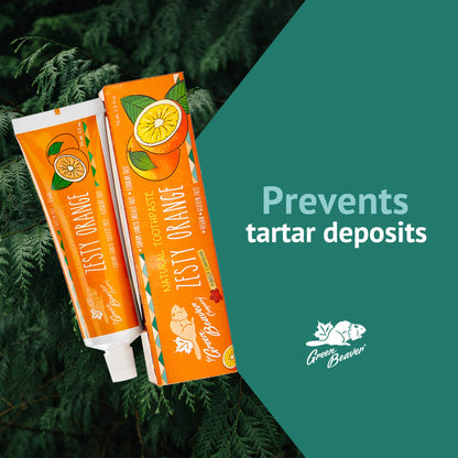 Green Beaver All Natural Toothpaste - Zesty Orange (75ml) 3 Pack - Vegan, Fluoride Free, Gluten Free