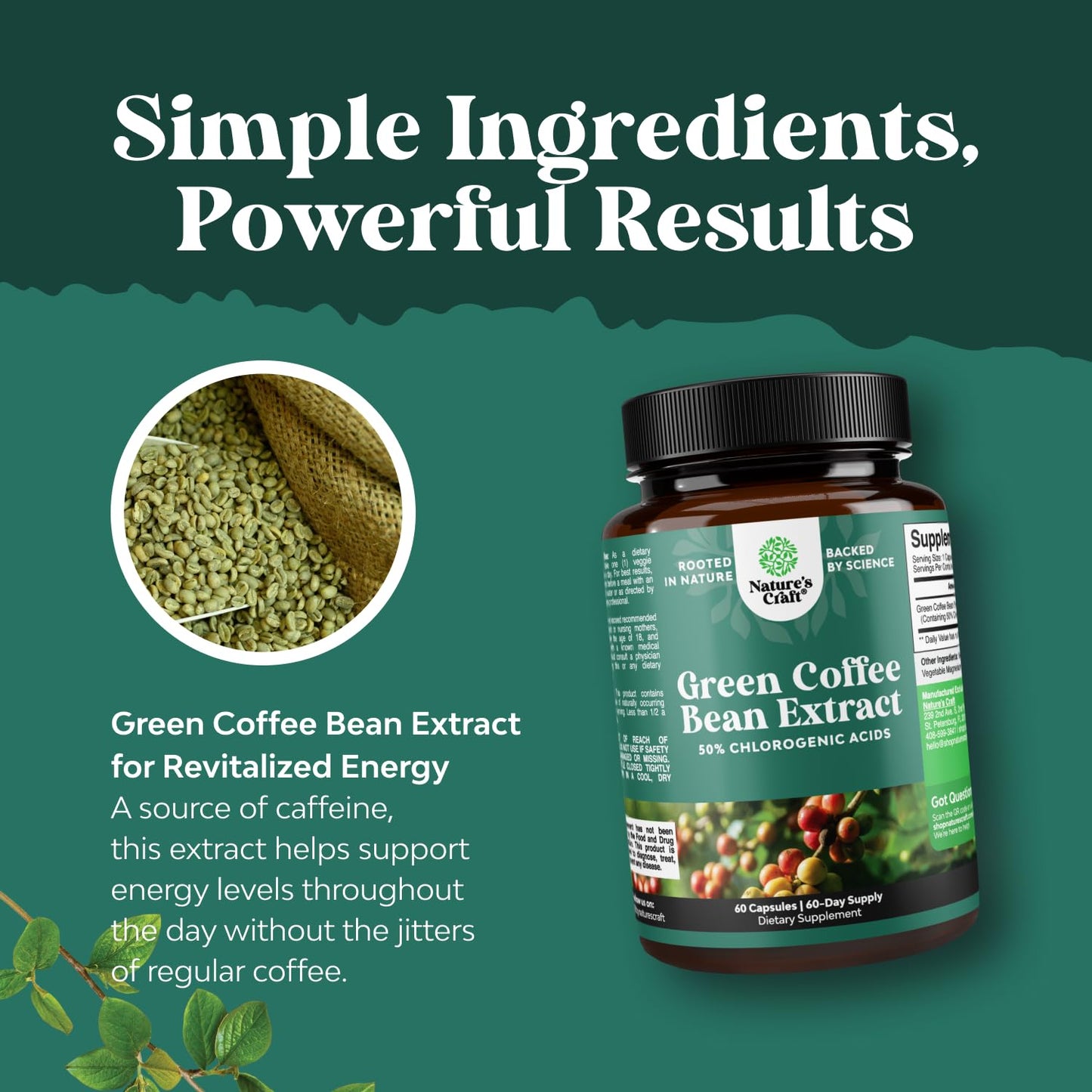 Green Coffee Bean Extract for Weight Loss – Energy & Immunity for Women & Men