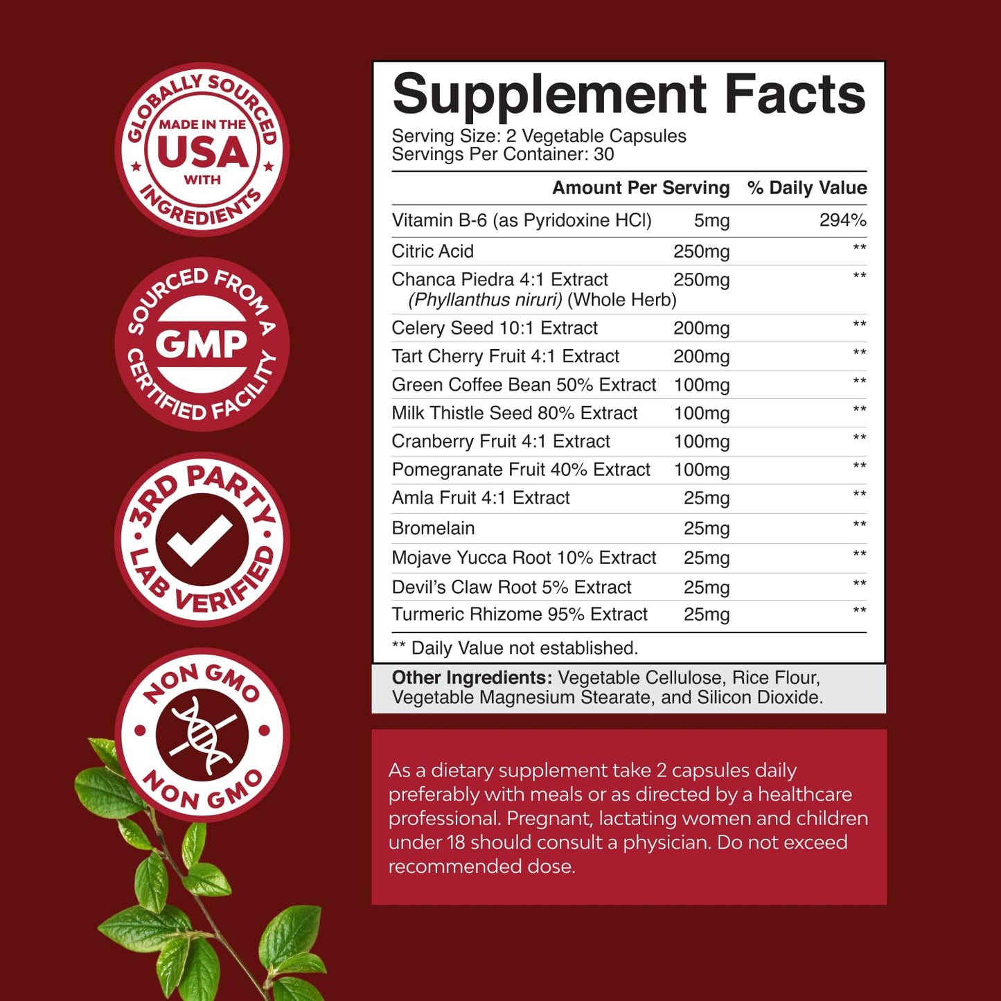 Green Coffee Bean Extract for Uric Acid Detox – Turmeric, Tart Cherry & Celery Seed | 60 Count