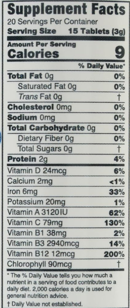 Green Foods Organic Chlorella 200 Mg, 2.1 oz, 300 Count