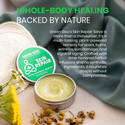 Green Goo Skin Repair Salve – Natural Skin Care, Dry Skin Moisturizer, 1.82 oz Large Tin