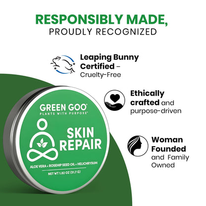 Green Goo Skin Repair Salve – Natural Skin Care, Dry Skin Moisturizer, 1.82 oz Large Tin