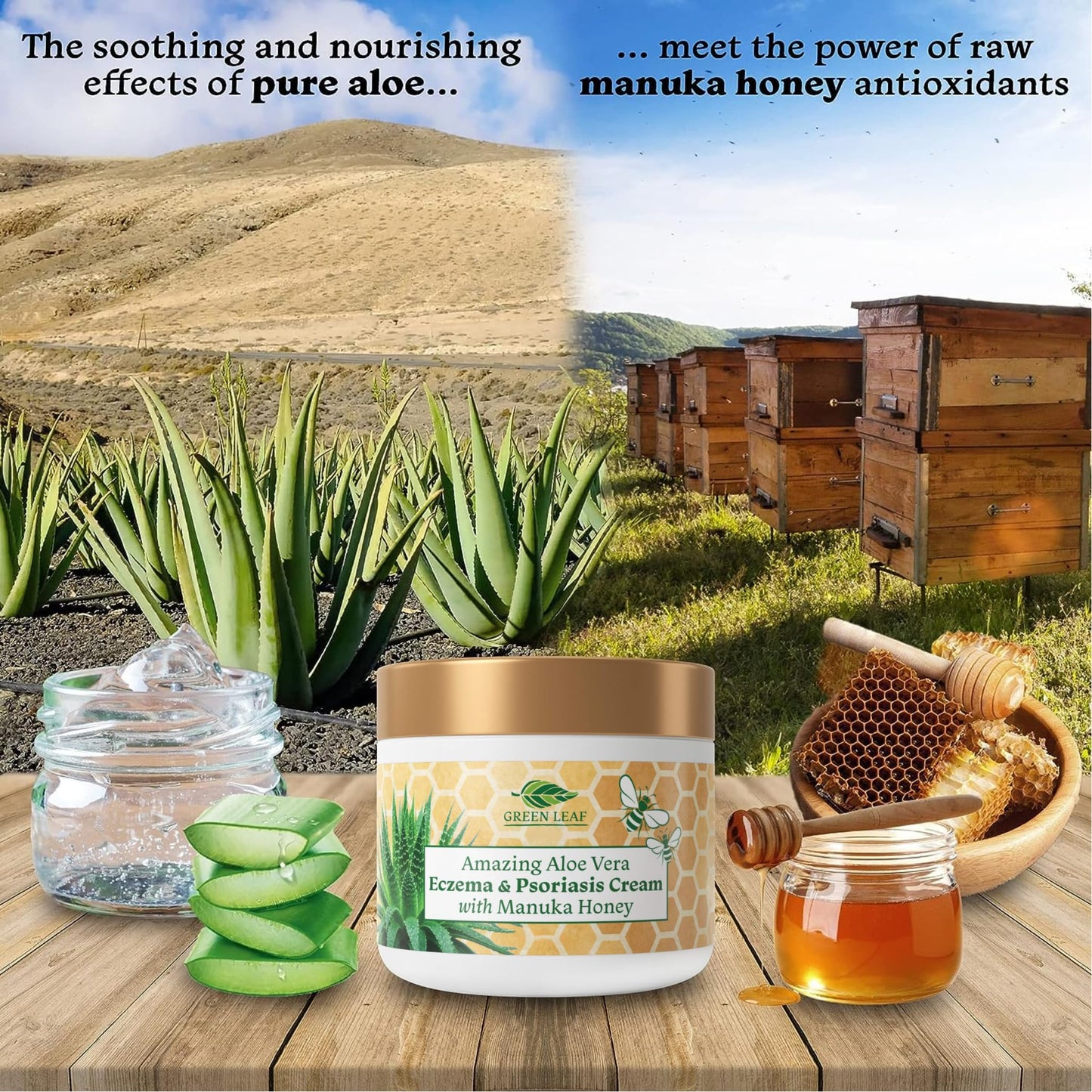 Green Leaf Naturals Manuka Honey Eczema Cream 8oz 1 Hydrating Relief for Dry Skin