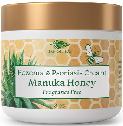 Green Leaf Naturals Manuka Honey Eczema Cream — Fragrance-Free Moisturizer (8oz)