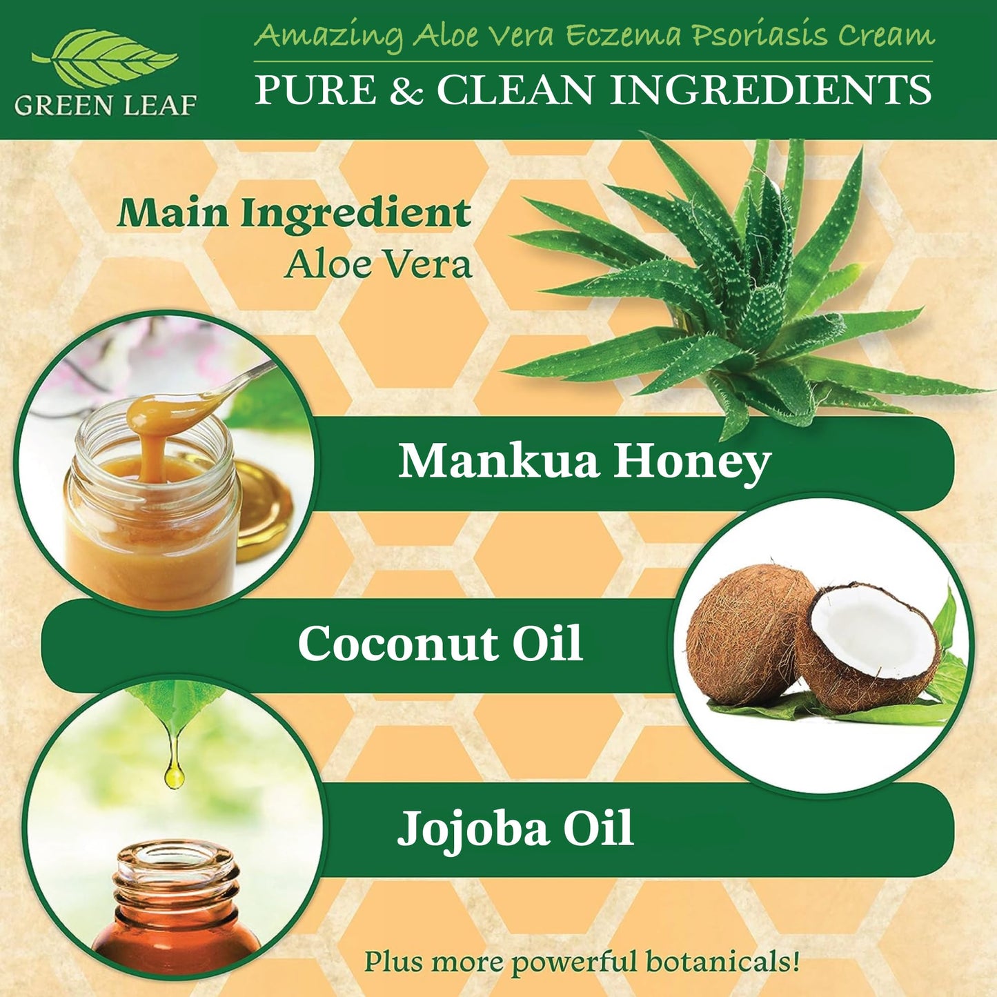 Green Leaf Naturals Manuka Honey Eczema Cream 8oz 1 Hydrating Relief for Dry Skin