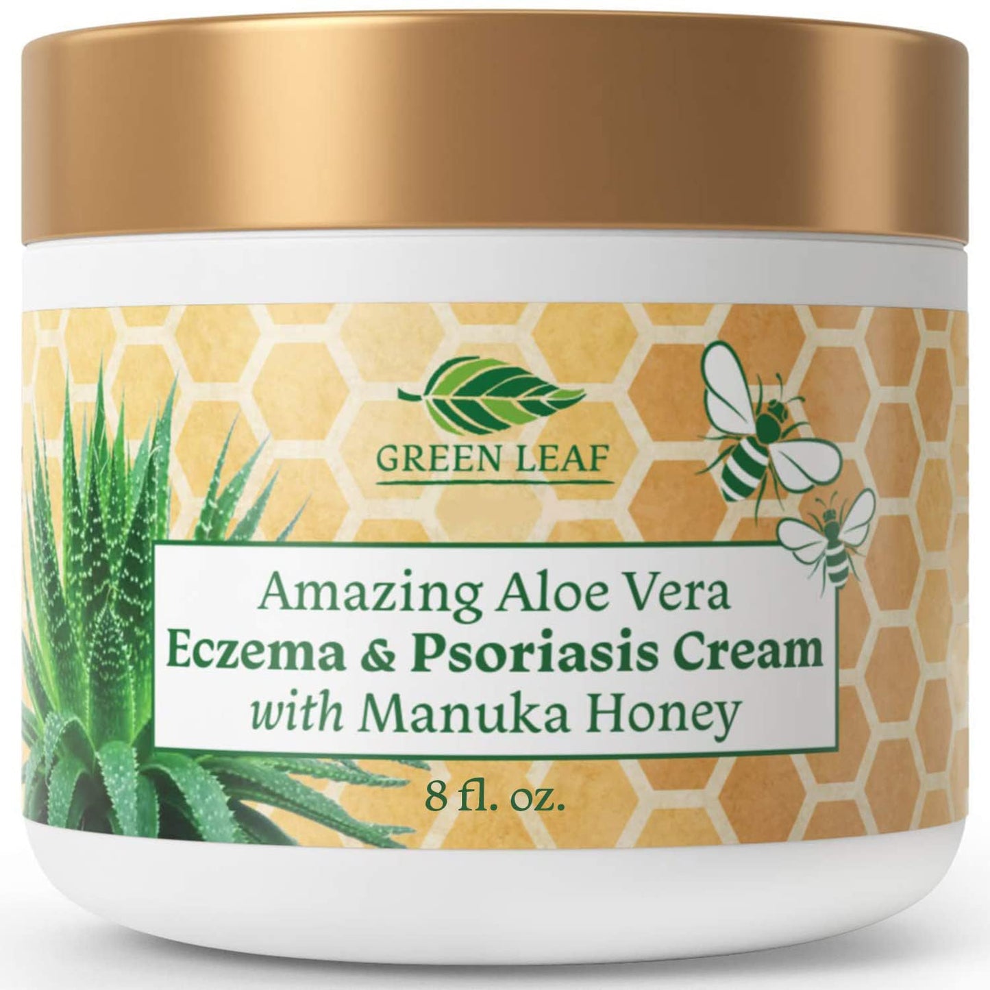 Green Leaf Naturals Manuka Honey Eczema Cream 8oz 1 Hydrating Relief for Dry Skin
