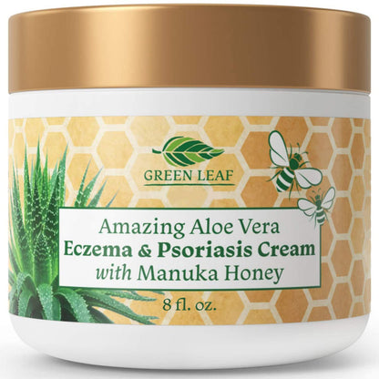 Green Leaf Naturals Manuka Honey Eczema Cream 8oz 1 Hydrating Relief for Dry Skin