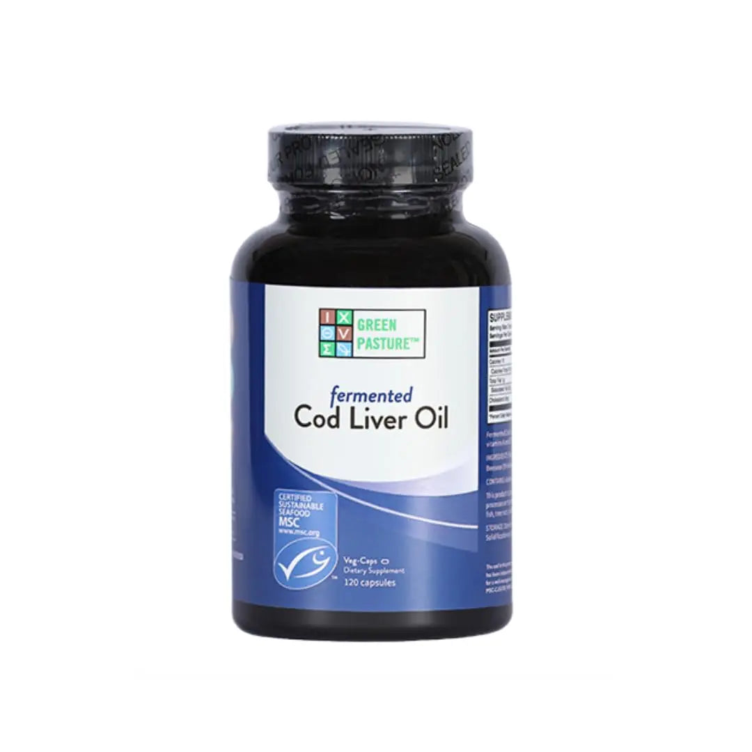 Green Pasture Fermented Cod Liver Oil - Non-Gelatin, 120 Capsules BritishVita | Premium UK Vitamins & Wellness Supplements