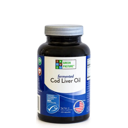 Green Pasture Fermented Cod Liver Oil - Non-Gelatin, 120 Capsules BritishVita | Premium UK Vitamins & Wellness Supplements