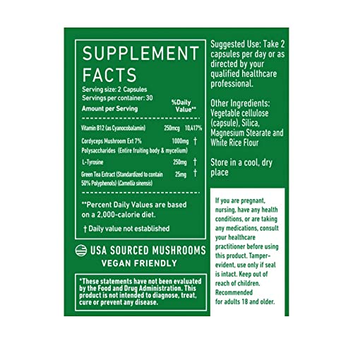 Green Roads Cordyceps Energy & Endurance Capsules – 60 Count