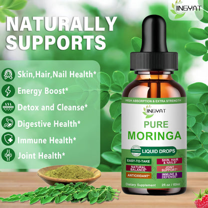 Pure Moringa Liquid Drops - Organic Moringa Oleifera, Immune & Energy