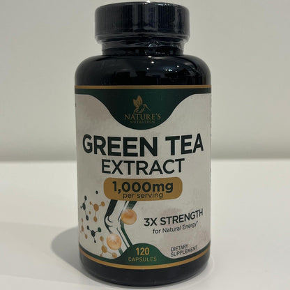 Green Tea Extract Capsules 1000 mg – 3X Strength, 45% EGCG & 98% Polyphenols | 120 Capsules