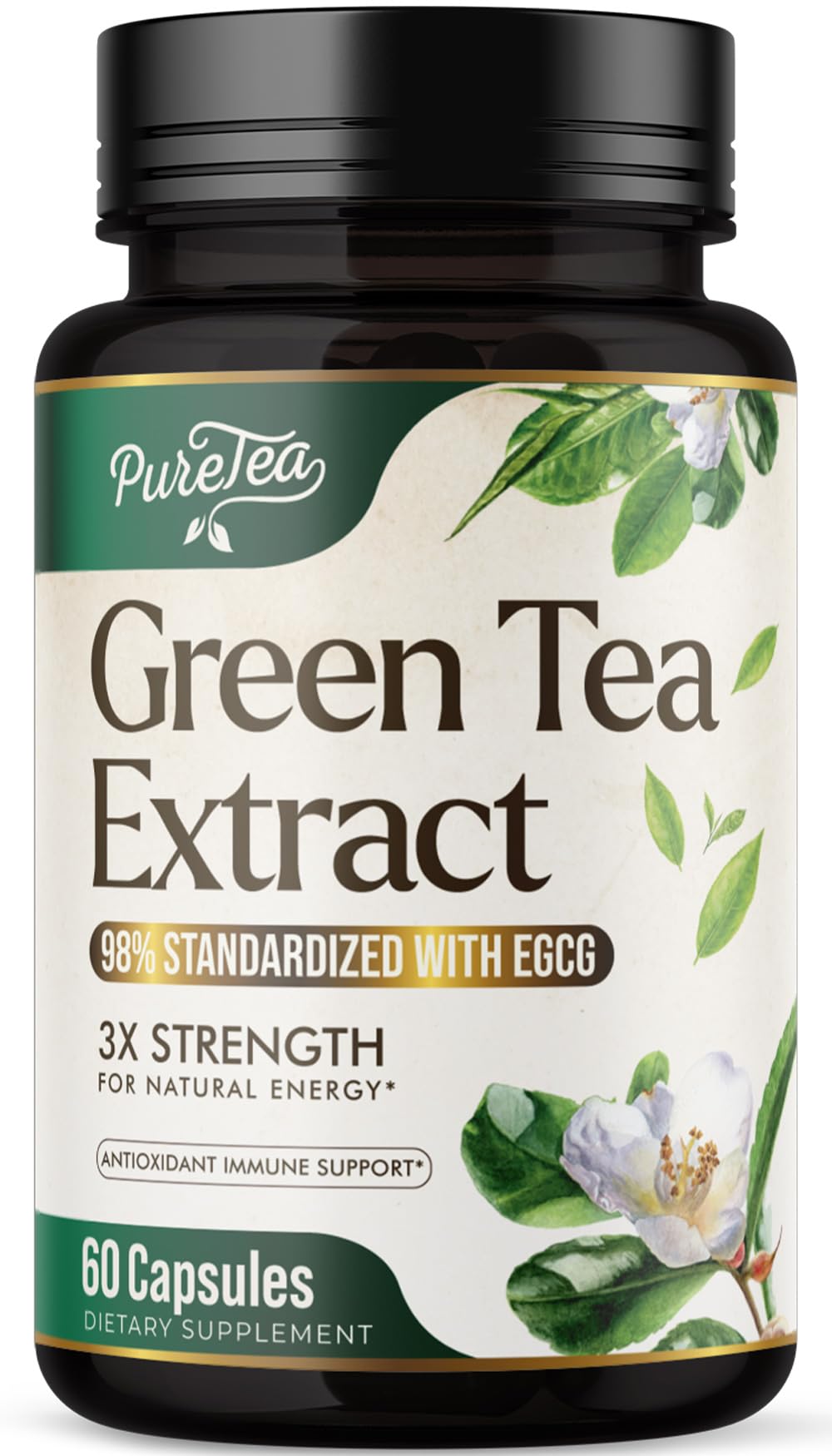 Green Tea Extract Capsules 1000mg - 45% EGCG, 98% Polyphenols | 60 Capsules