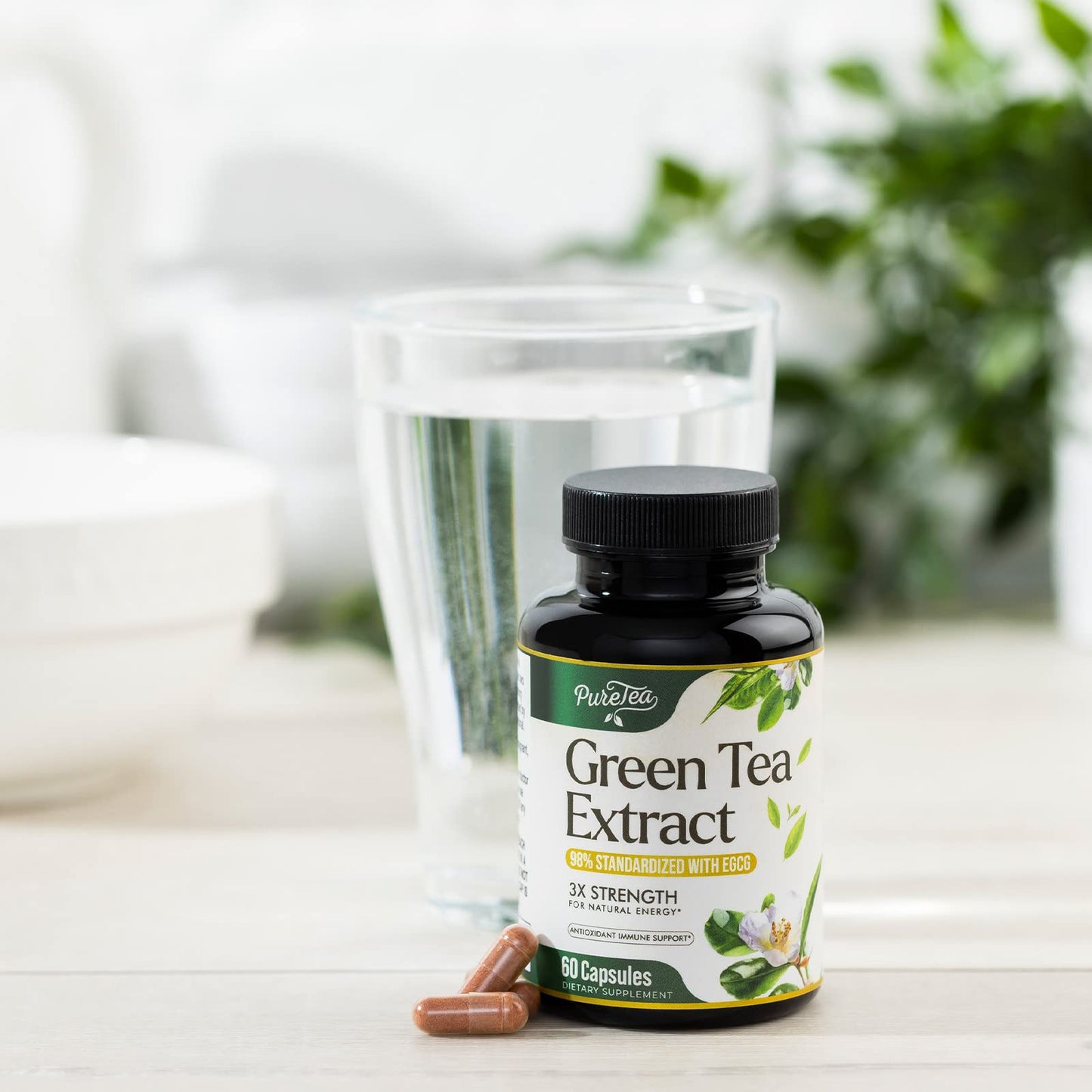 Green Tea Extract Capsules 1000mg - 45% EGCG, 98% Polyphenols | 60 Capsules