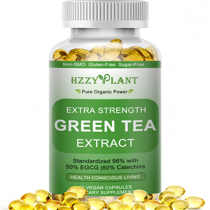 Green Tea Extract Softgels | High Absorption EGCG 50% | Energy & Immune Support