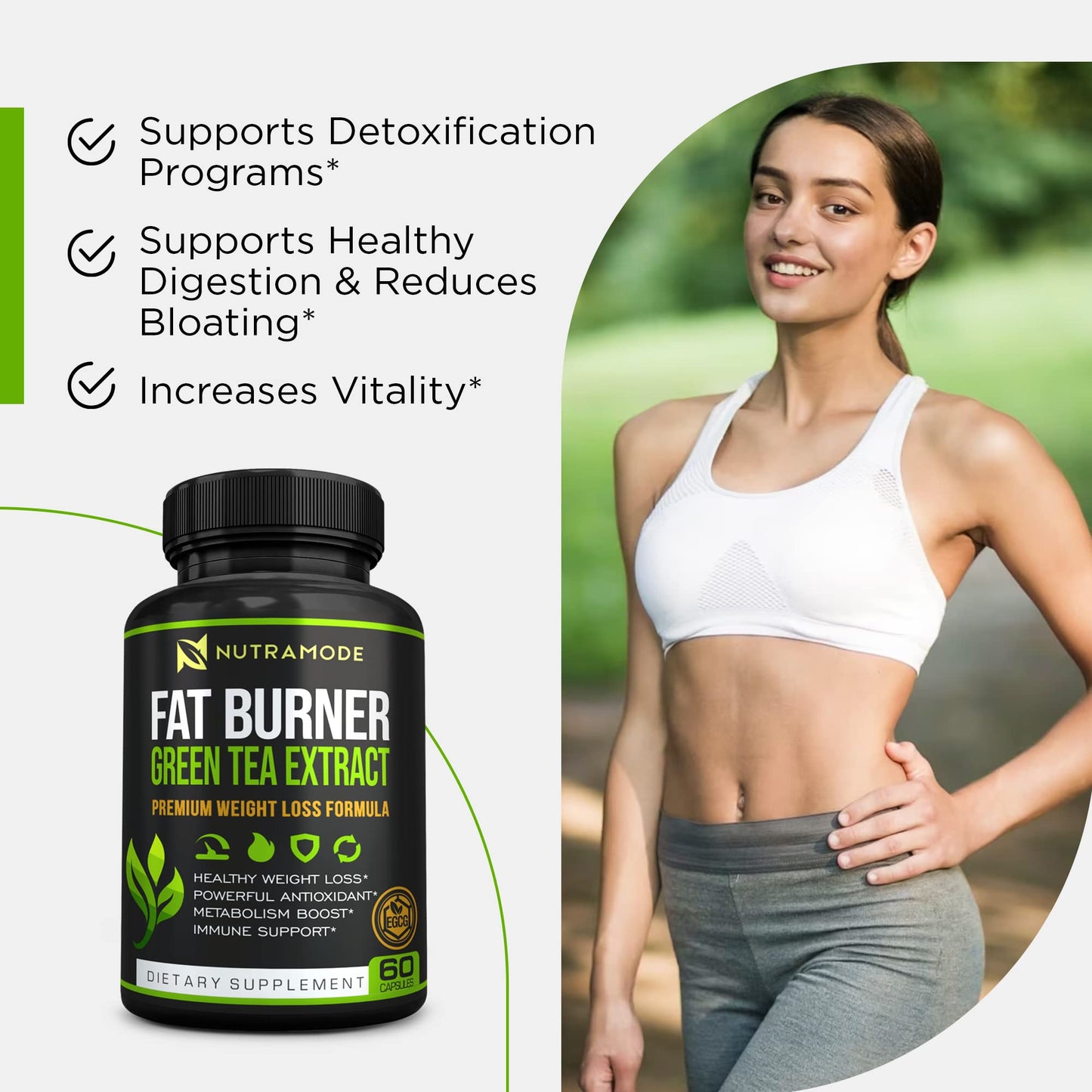 Green Tea Fat Burner with EGCG – Appetite Suppressant