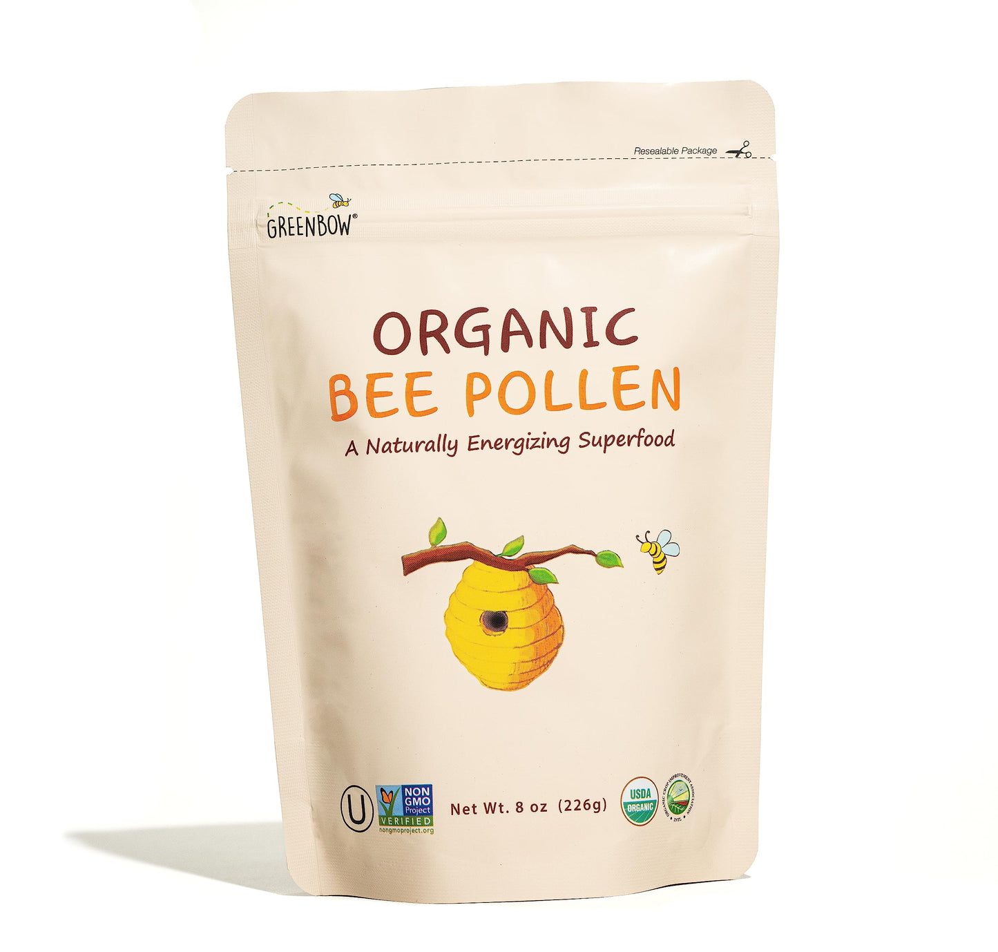 Greenbow Organic Bee Pollen – USDA Organic, Non-GMO, 8oz