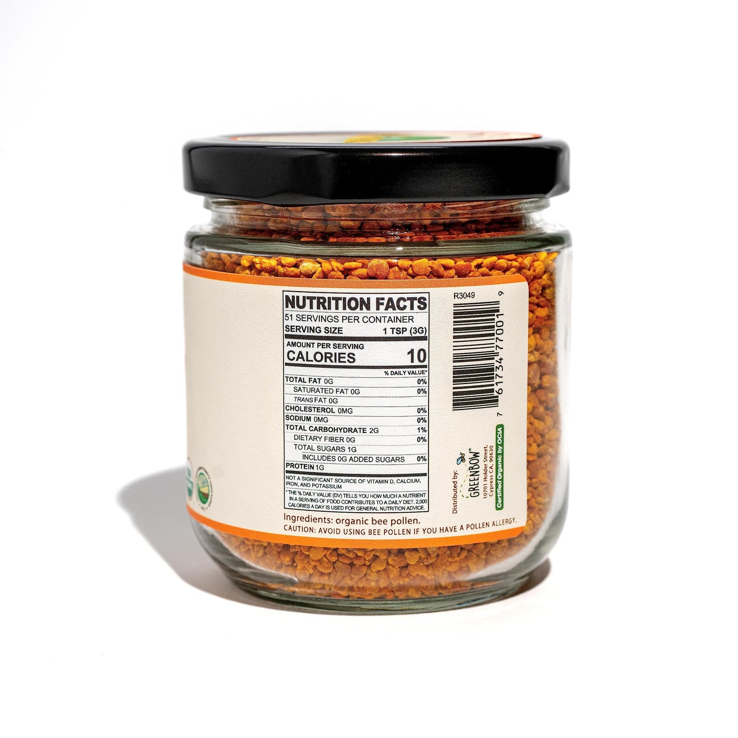 Greenbow Organic Bee Pollen – 100% USDA Organic, Non-GMO, Halal & Kosher | Gluten Free 155g