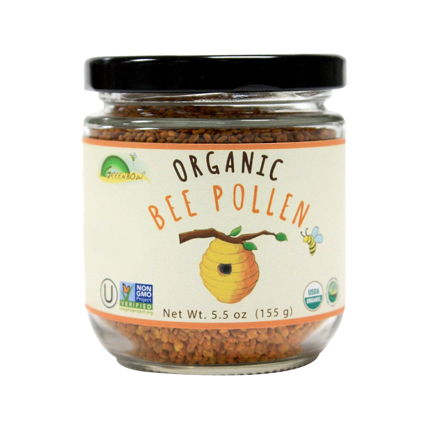 Greenbow Organic Bee Pollen – 100% USDA Organic, Non-GMO, Halal & Kosher | Gluten Free 155g