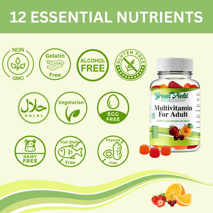 Greenfield Nutritions Halal Multivitamins for Adults - Gelatin Free & Vegetarian