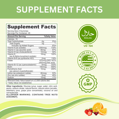 Greenfield Nutritions Halal Multivitamins for Adults - Gelatin Free & Vegetarian