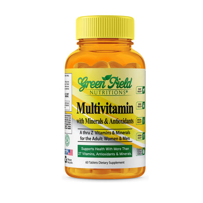 Greenfield Nutritions Halal Multivitamins for Women & Men – 60 Gelatin-Free Tablets
