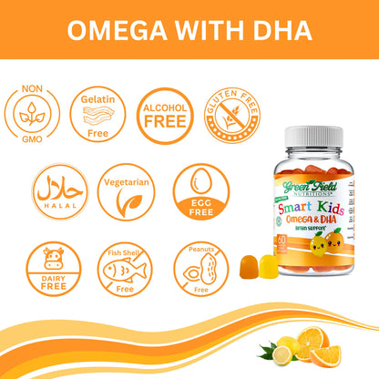 Greenfield Nutritions Smart Kids Halal Omega-3 DHA Gummies | Brain & Immune Support