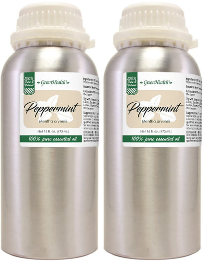 GreenHealth Peppermint Essential Oil – 2 Pack (32 oz) – 100% Pure & Uncut