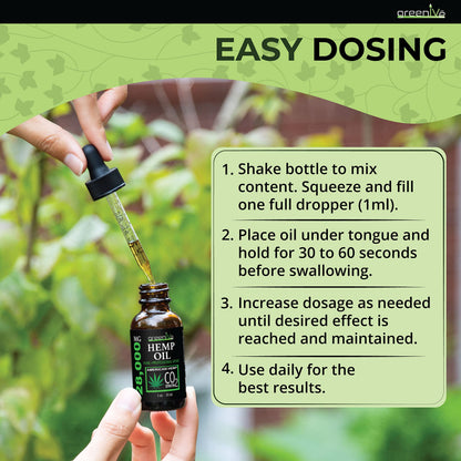 GreenIVe Hemp Drops 28,000mg – Naturally Grown Hemp Oil (4 Pack) | Vegan Omegas