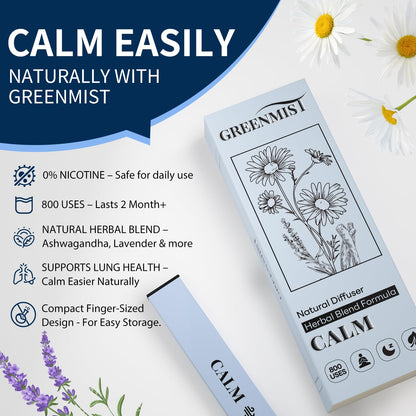GreenMist Herbal Diffuser with Ashwagandha, Lavender & Chamomile | 800 Uses