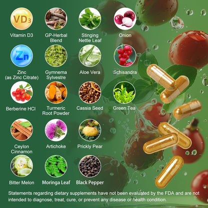 GREENPEOPLE Berberine Supplement with Ceylon Cinnamon - 1500mg Berberine, GLP-1 & AMPK Activation, Immune Support (60 Count)
